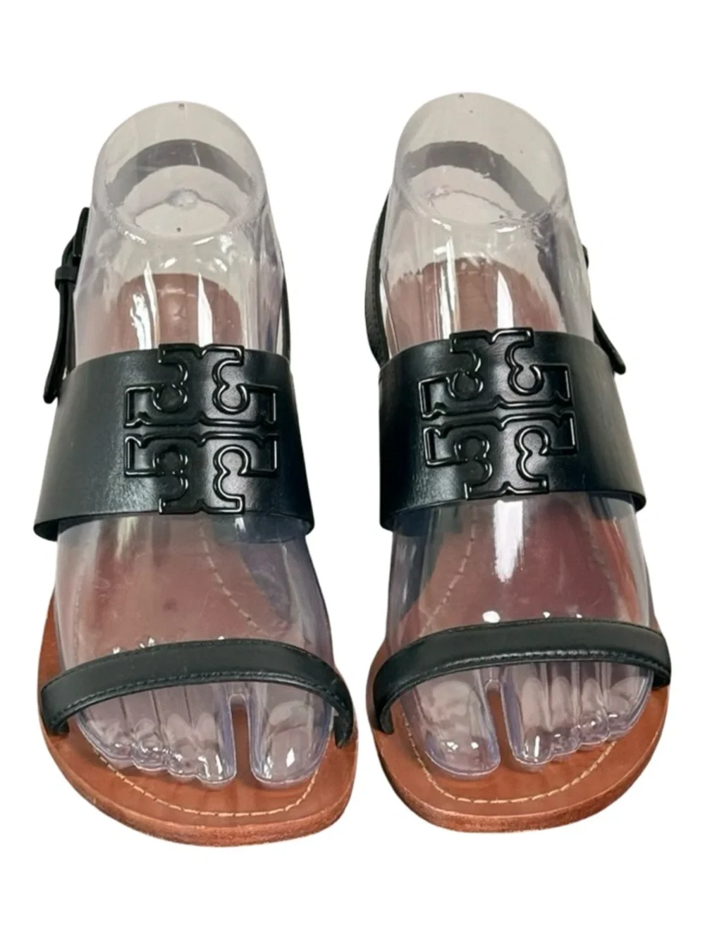 Tory Burch‎ Lowell 2 45mm Black Leather Slingback Sandals Size 7.5